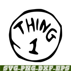 Thing 1 The Simple Text SVG, Dr Seuss SVG, Cat in the Hat SVG DS104122335
