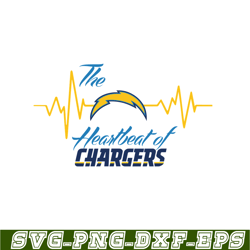 Heartbeat Of Chargers SVG PNG EPS, USA Football SVG, NFL Lovers SVG