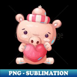 Cute Pig with Love - Exclusive PNG Sublimation Download - Perfect for Personalization