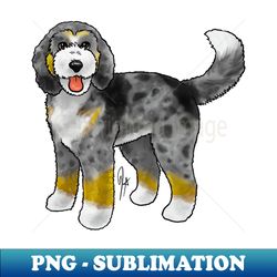 Dog - Bernadoodle - Blue Merle - High-Resolution PNG Sublimation File - Add a Festive Touch to Every Day
