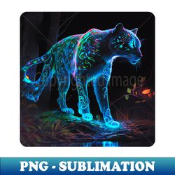 Realistic Neon Leopard Art Design - Vibrant and Eye-Catching - PNG Transparent Sublimation File - Defying the Norms