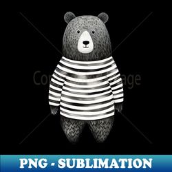 black and white bear - exclusive png sublimation download - perfect for sublimation art