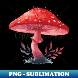 Red Mushroom on Green Grass - Modern Sublimation PNG File - Unlock Vibrant Sublimation Designs
