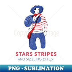 Stars stripes and sizzling bites - PNG Transparent Sublimation Design - Unleash Your Inner Rebellion