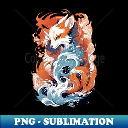 Dancing Waves and Kitsunes Grace - Premium Sublimation Digital Download - Perfect for Personalization