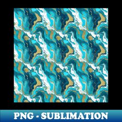 Turquoise and Gold Liquid Marble Texture - Creative Sublimation PNG Download - Spice Up Your Sublimation Projects