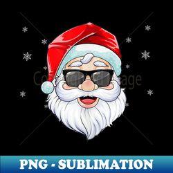 Funny Santa Claus Face Sunglasses with Hat Beard Christmas - PNG Transparent Digital Download File for Sublimation - Add a Festive Touch to Every Day