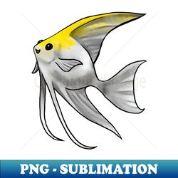 Fish - Angelfish - Gold Pearl Scale - PNG Transparent Sublimation File - Create with Confidence