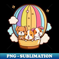 3 puppies in a balloon - sublimation-ready png file - bring your designs to life