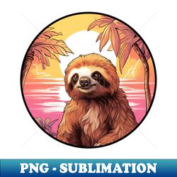 Beach Sloth - Creative Sublimation PNG Download - Vibrant and Eye-Catching Typography