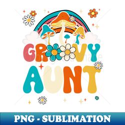 Groovy Aunt Birthday Party Theme Decorations Rainbow Family - Retro PNG Sublimation Digital Download - Perfect for Personalization