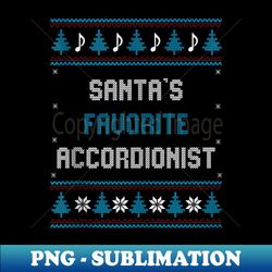 Santas Favorite Accordionist Christmas accordion Funny - Artistic Sublimation Digital File - Bring Your Designs to Life
