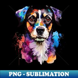 Colorful Jack Russell Terrier Digital Watercolor - PNG Sublimation Digital Download - Spice Up Your Sublimation Projects