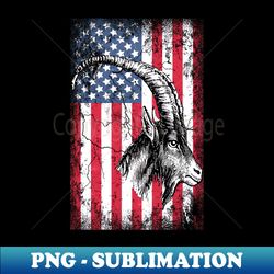 Patriotic Goat American Flag - PNG Transparent Sublimation Design - Vibrant and Eye-Catching Typography