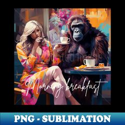 Morning Breakfast - PNG Transparent Digital Download File for Sublimation - Enhance Your Apparel with Stunning Detail