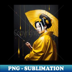 Geisha in a yellow world - Artistic Sublimation Digital File - Add a Festive Touch to Every Day