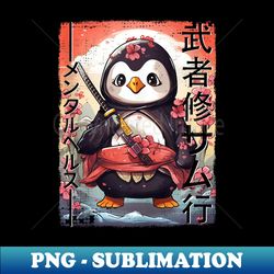 Samurai Penguin Warrior Japanese Ninja Penguin Kawaii - Signature Sublimation PNG File - Perfect for Personalization