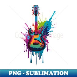 Psychedelic Splatter Guitar - Premium Sublimation Digital Download - Enhance Your Apparel with Stunning Detail