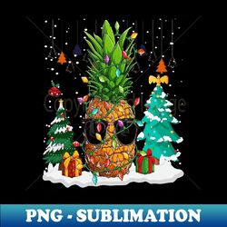 Pineapple Christmas Tree Lights Xmas Boys Sunglasses - Vintage Sublimation PNG Download - Spice Up Your Sublimation Projects