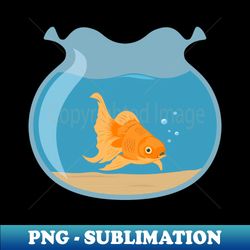 goldfish koi in aquarium - vintage sublimation png download - spice up your sublimation projects