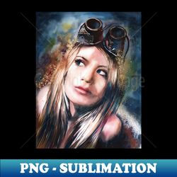Aviator - retro girl portrait - Unique Sublimation PNG Download - Unleash Your Creativity