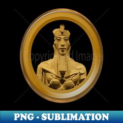 King Akhenaten Golden Frame 2 - PNG Transparent Sublimation Design - Add a Festive Touch to Every Day