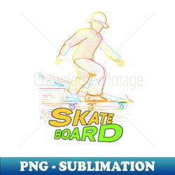 Skateboard Art Design all day skate - Vintage Sublimation PNG Download - Bold & Eye-catching