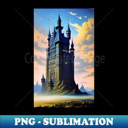 castle fantasy - Retro PNG Sublimation Digital Download - Add a Festive Touch to Every Day