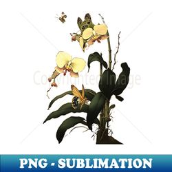 Butterfly and Orchid Traditional Eastern Asian Style - Digital Sublimation Download File - Vibrant and Eye-Catching Typography
