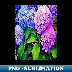 pink blue purple hydrangea flowers - Retro PNG Sublimation Digital Download - Fashionable and Fearless