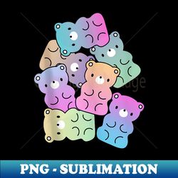 cute rainbow gummy bear design kawaii aesthetic ns - unique sublimation png download - perfect for creative projects