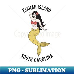 Kiawah Island Beach South Carolina Mermaid - Retro PNG Sublimation Digital Download - Transform Your Sublimation Creations