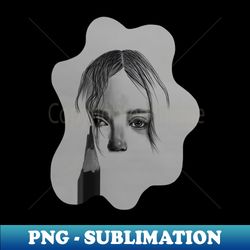 Girl Sketch Pencil Drawing - Decorative Sublimation PNG File - Defying the Norms