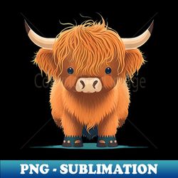 Cute Highland cattle Cow Funny Highland Cow - High-Quality PNG Sublimation Download - Stunning Sublimation Graphics