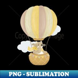 cat in a hot air balloon - sublimation-ready png file - perfect for personalization