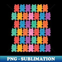 Rainbow Jelly Bears Pattern - Exclusive PNG Sublimation Download - Vibrant and Eye-Catching Typography