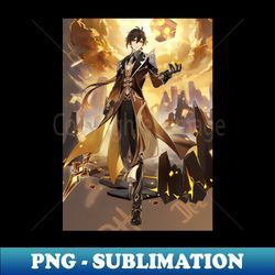 Zhongli Genshin Impact - High-Quality PNG Sublimation Download - Stunning Sublimation Graphics