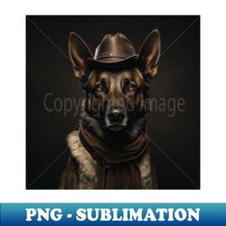 Cowboy Dog - Belgian Malinois - Artistic Sublimation Digital File - Stunning Sublimation Graphics