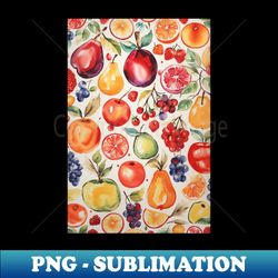 fruits pattern watercolor print - instant png sublimation download - perfect for sublimation mastery