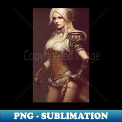 Blonde Steampunk Automaton - PNG Transparent Sublimation File - Boost Your Success with this Inspirational PNG Download