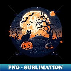 Black cat on a pumpkin - Special Edition Sublimation PNG File - Unleash Your Inner Rebellion