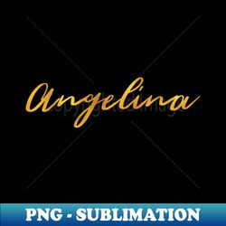 Angelina Name Hand Lettering in Gold Letters - Instant Sublimation Digital Download - Add a Festive Touch to Every Day