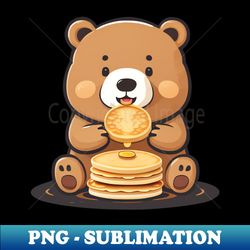 Cute bear eating pancakes - Premium PNG Sublimation File - Spice Up Your Sublimation Projects