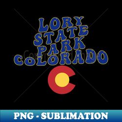 Lory State Park Colorado - Reto Wavy Text CO Flag - PNG Sublimation Digital Download - Instantly Transform Your Sublimation Projects