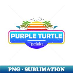 Purple Turtle Beach Dominica Palm Trees Sunset Summer - Instant Sublimation Digital Download - Revolutionize Your Designs