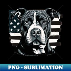 Pitbull with american flag - Elegant Sublimation PNG Download - Add a Festive Touch to Every Day
