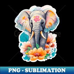 Minimal Cute Baby Elephant - PNG Transparent Sublimation Design - Add a Festive Touch to Every Day