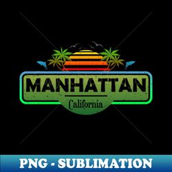 manhattan beach california palm trees sunset summer - signature sublimation png file - perfect for sublimation mastery