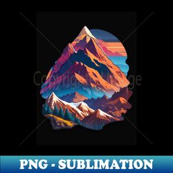 pretty mountains landscape illustration - premium png sublimation file - vibrant and eye-catching typography