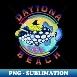 Daytona Beach Florida Clown Triggerfish with Colorful Pattern - USA - Exclusive PNG Sublimation Download - Enhance Your Apparel with Stunning Detail